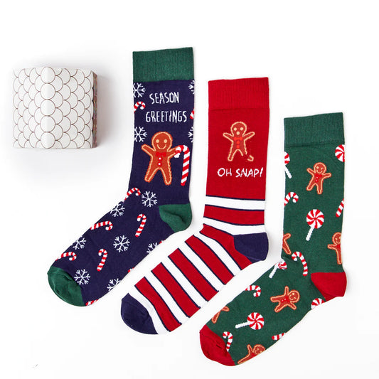 Coffret Cadeau de chaussettes de Noël "Pain d'Epices"