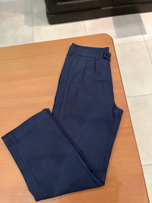 Pantalon bleu Double Pleated Trouser  Far Afield