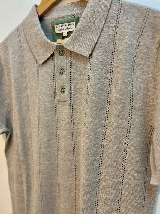 Polo homme Colours and Sons – Knitted Sent – Maille ajourée en mélange lin