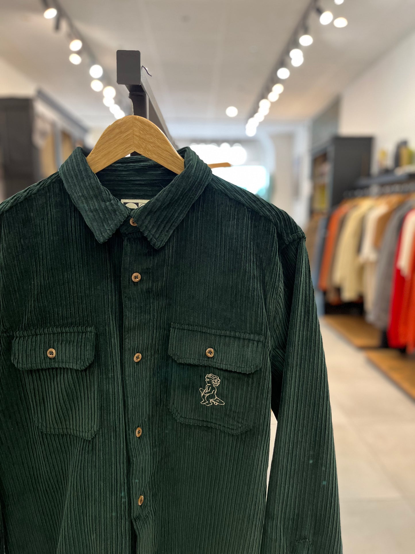 Surchemise en velours côtelé green Ikon Cord Shirt – Ementa