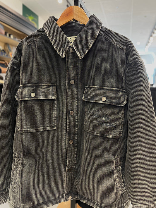 Veste "Looks Like Sherpa" en velours côtelé grey washed doublée sherpa - Ementa