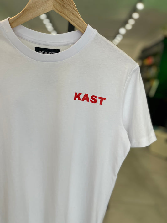 T-shirt blanc logo rouge KAST