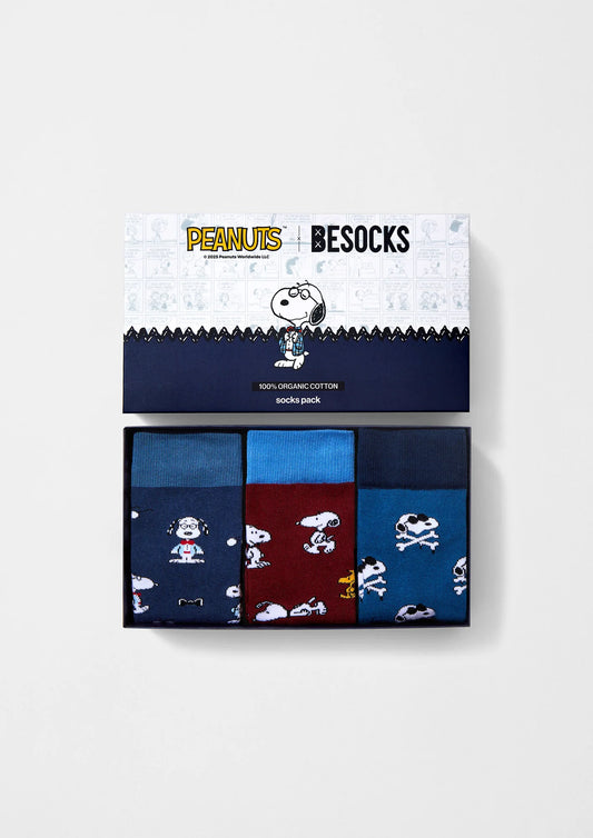 Coffret de trois chaussettes Snoopy - Peanuts x BeSocks