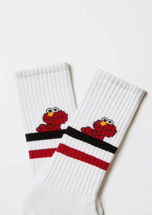 Chaussettes BeSesameStreet Elmo White - BeSocks