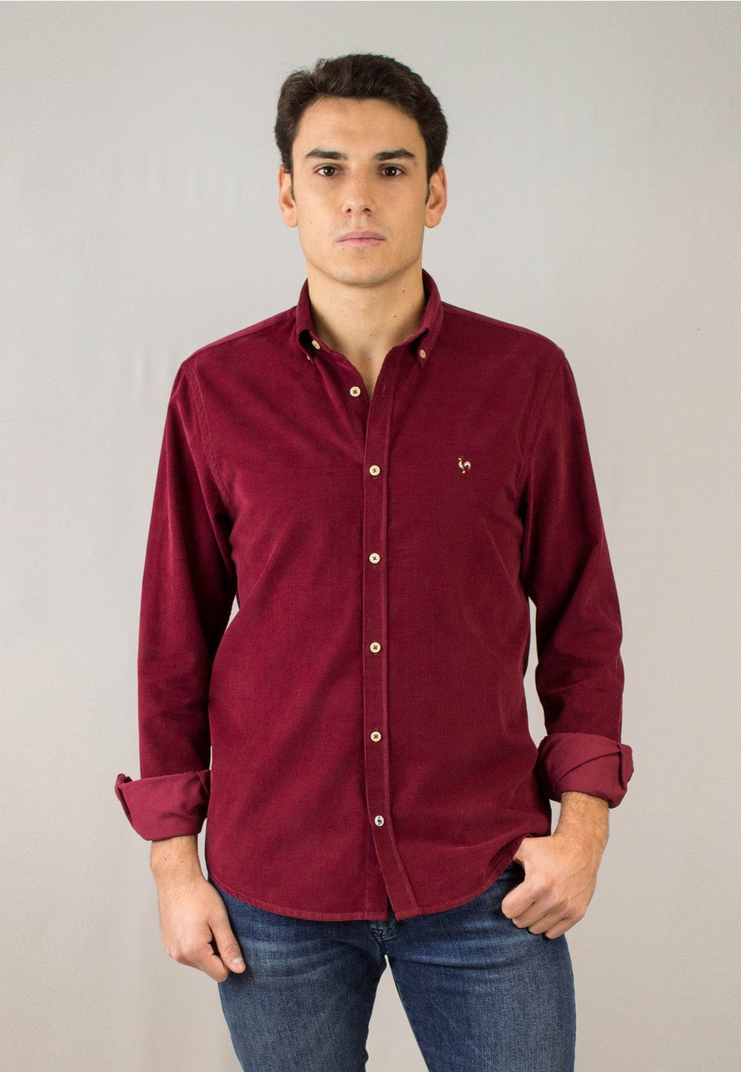 Chemise en velours côtelé Bordeaux PATADEGAYO