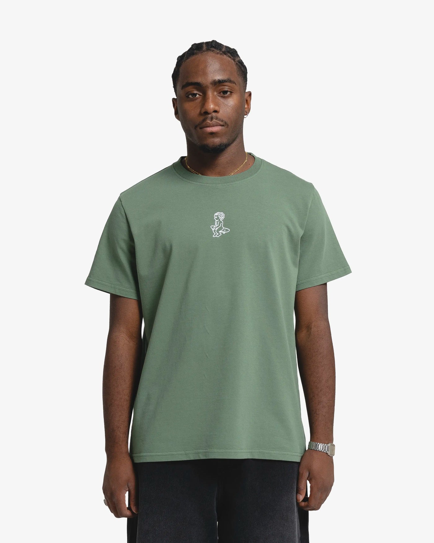 T-shirt Ikon Stamp Green/White – Ementa
