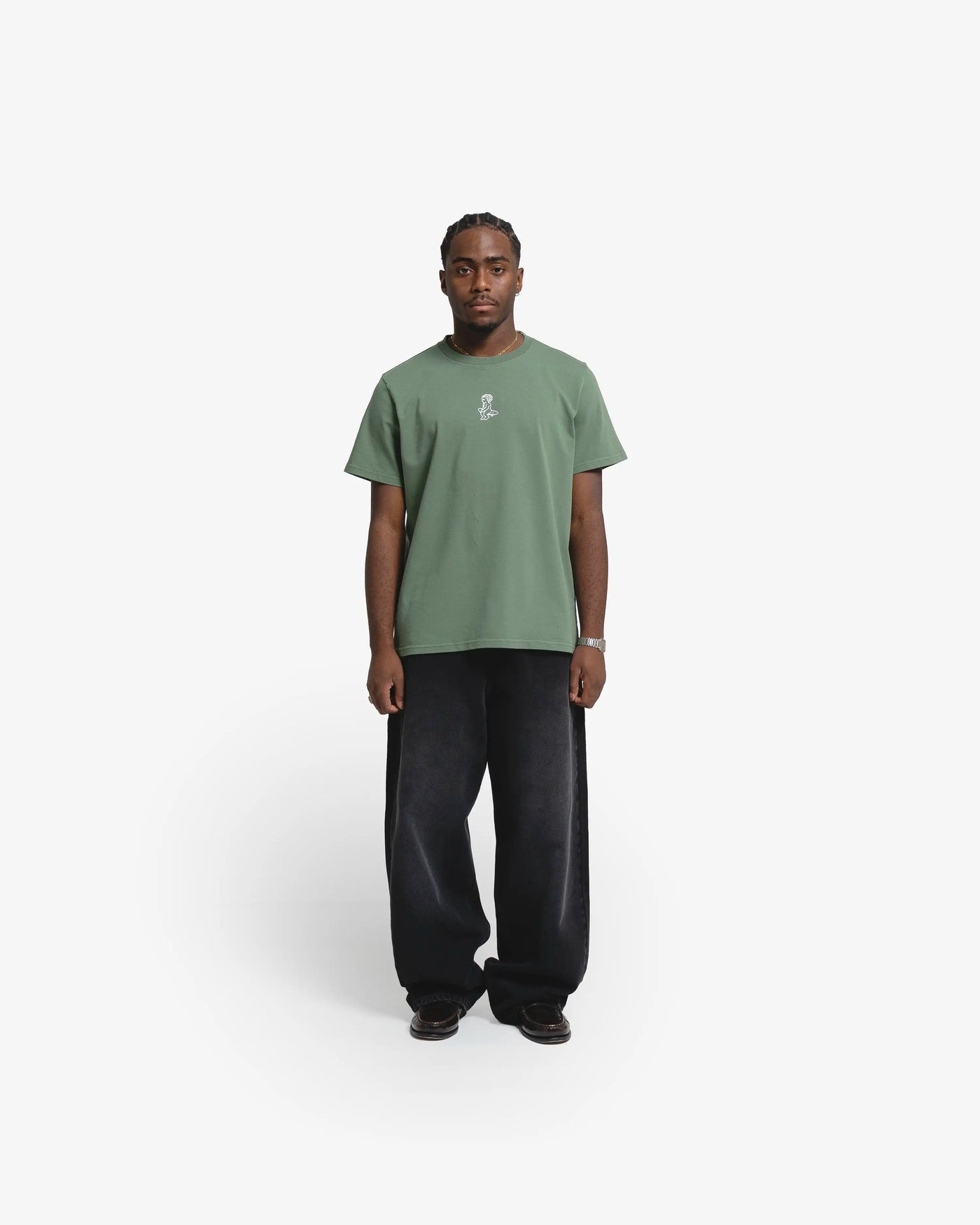 T-shirt Ikon Stamp Green/White – Ementa