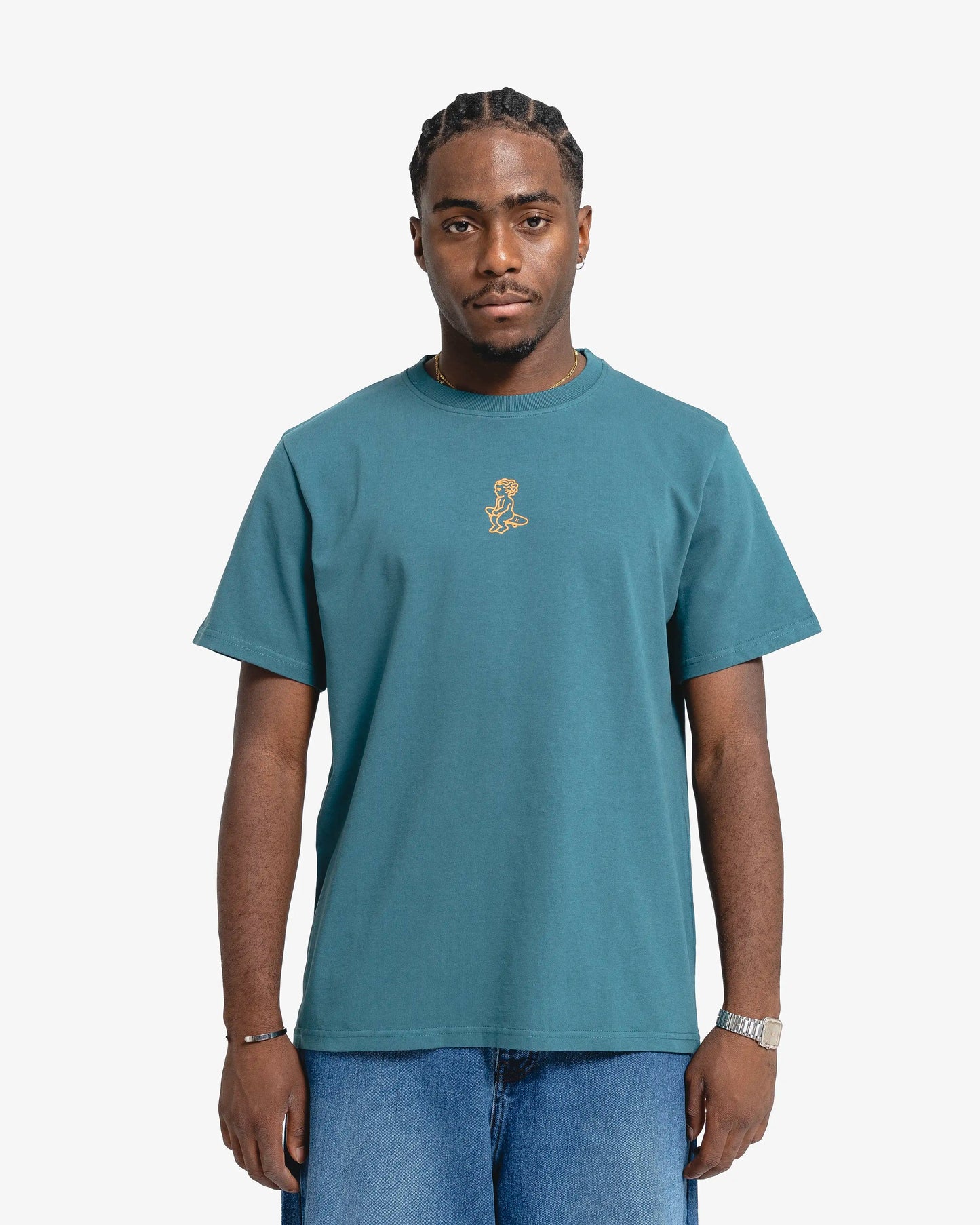 T-shirt Ikon stamp Petrol/Orange - Ementa