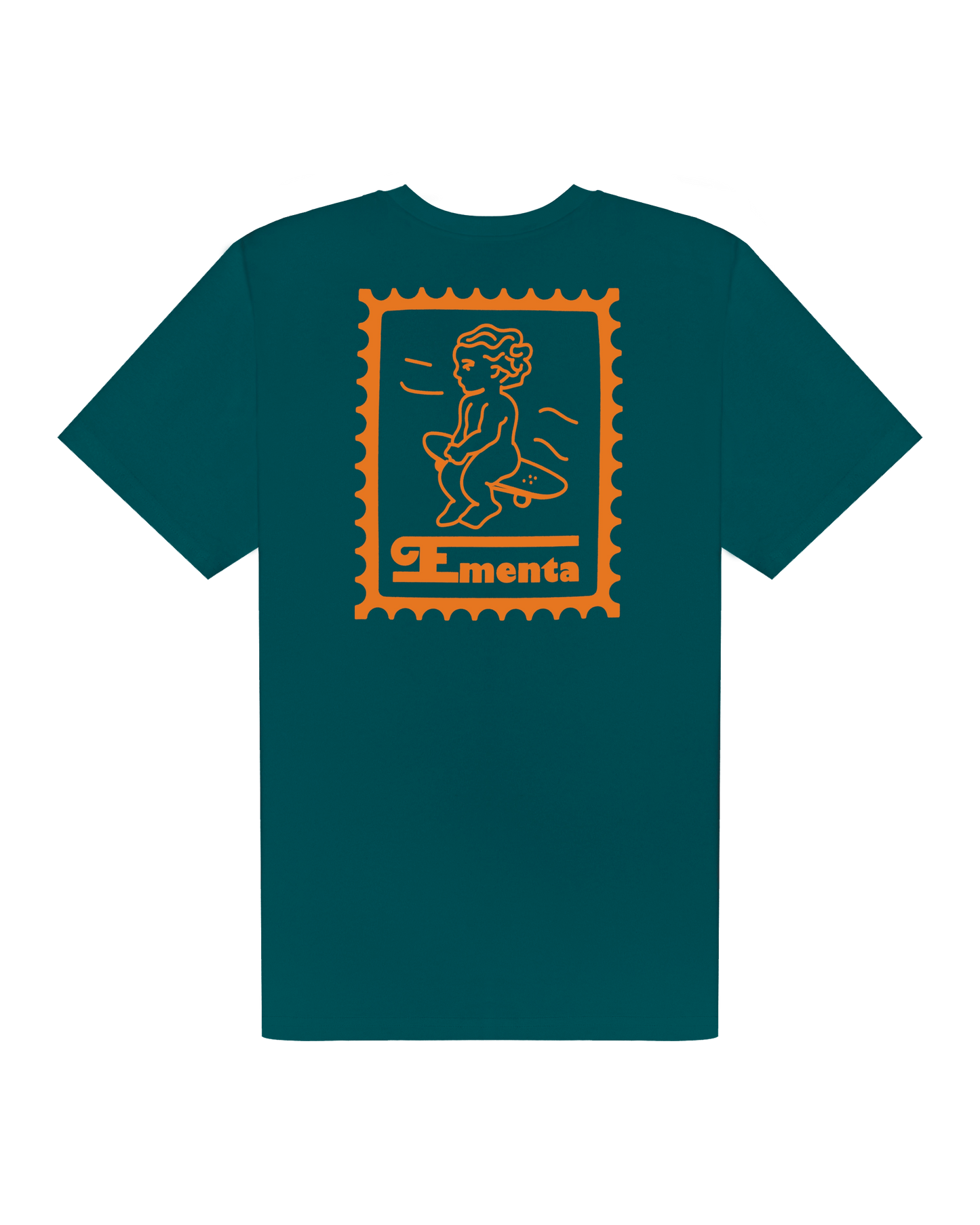 T-shirt Ikon stamp Petrol/Orange - Ementa