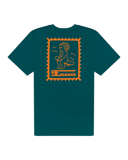 T-shirt Ikon stamp Petrol/Orange - Ementa