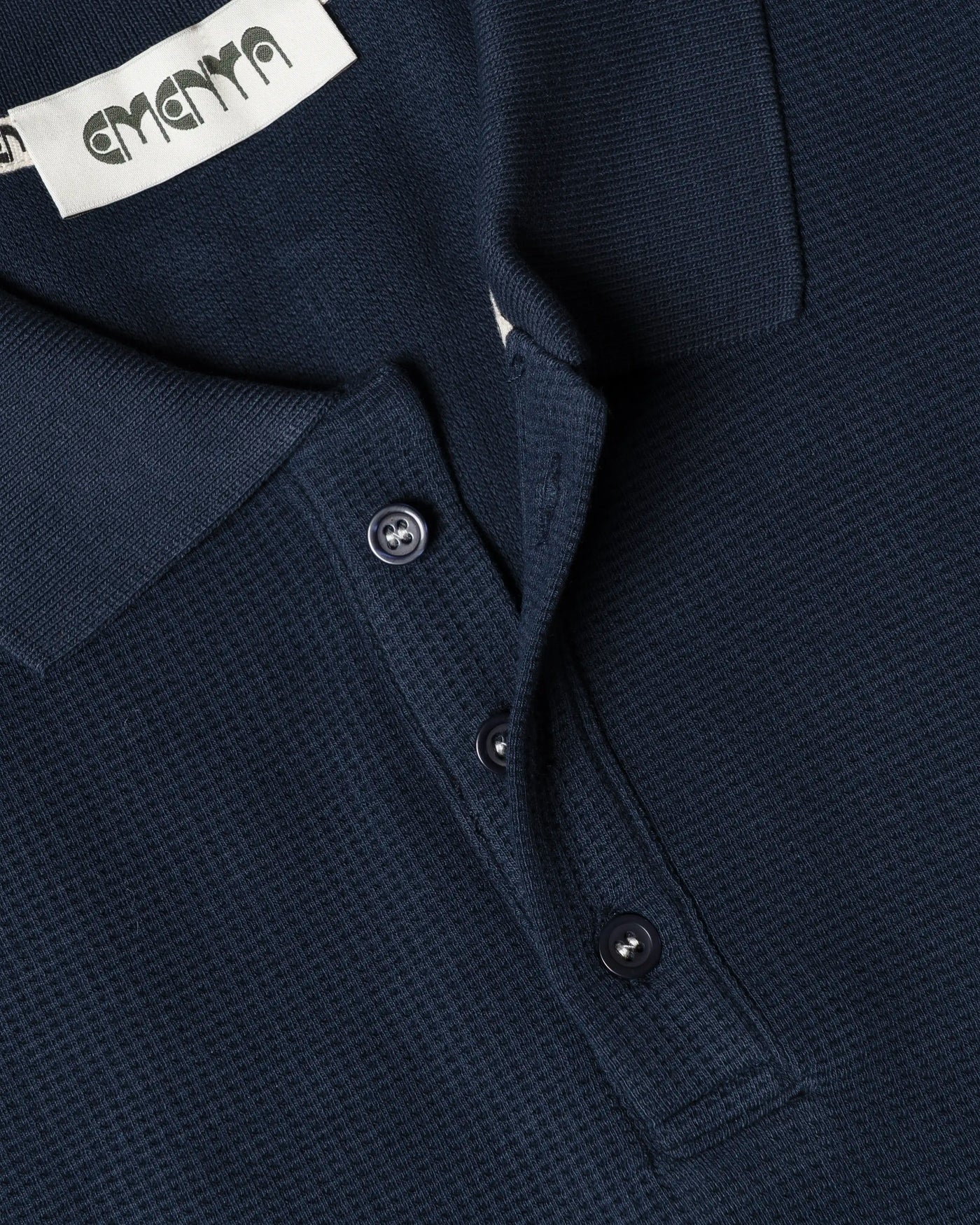 Polo en tricot Gaufré Bleu Marine - Ementa