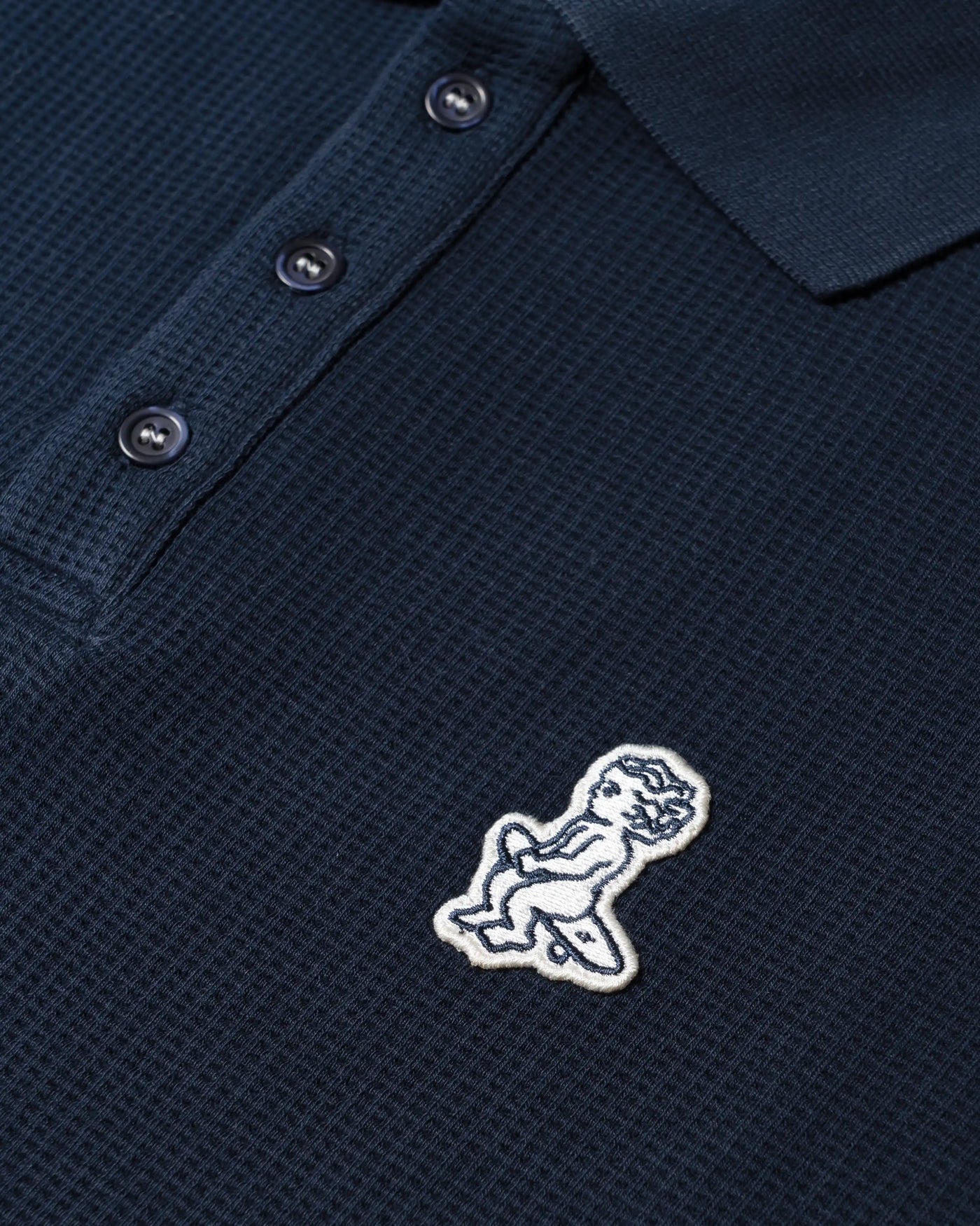 Polo en tricot Gaufré Bleu Marine - Ementa