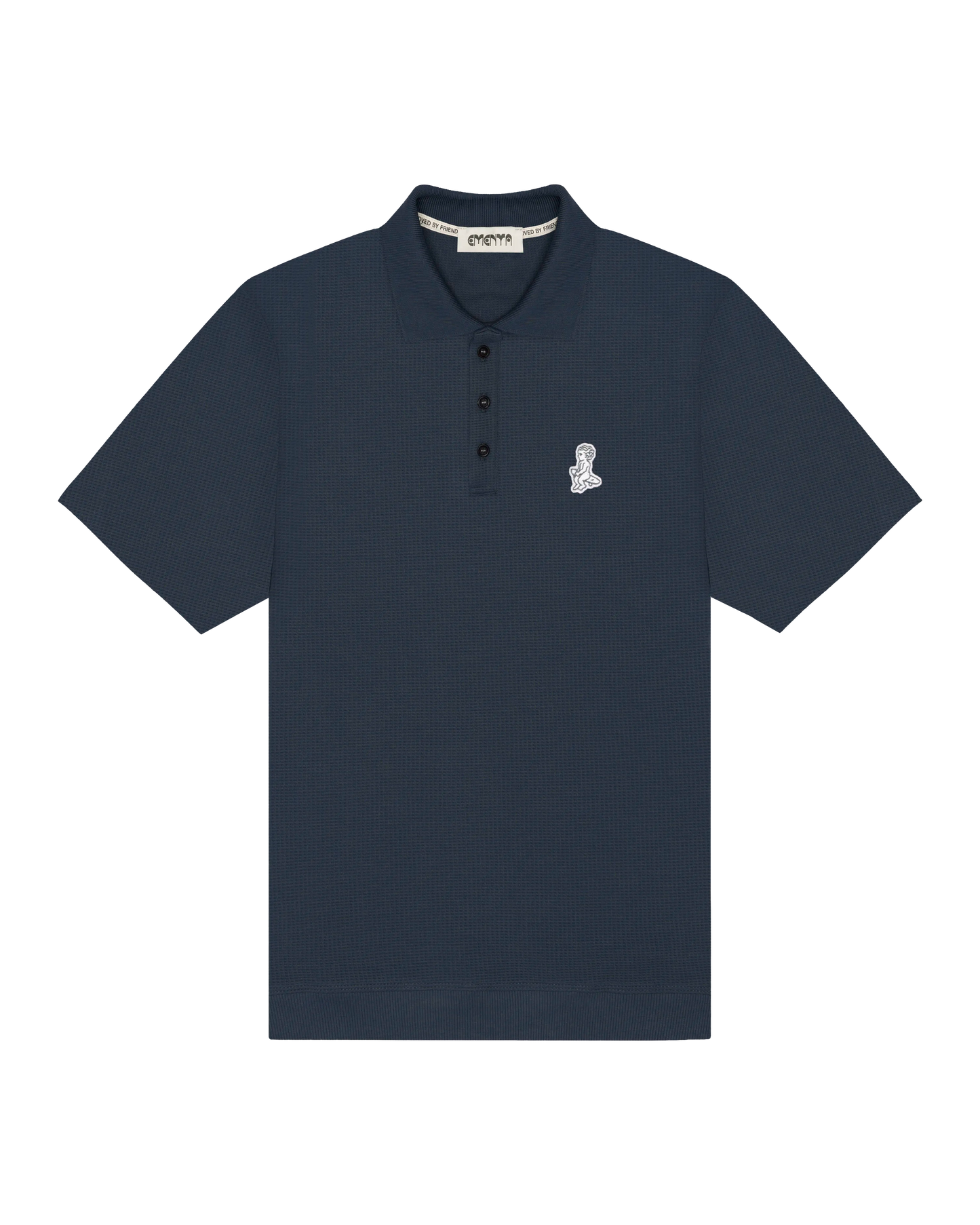 Polo en tricot Gaufré Bleu Marine - Ementa