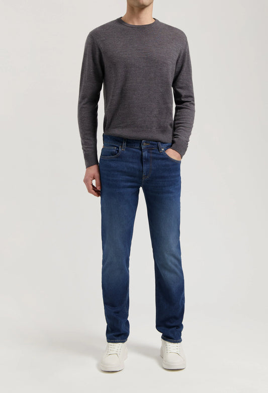 Jean Bryce Mid Straight Rustic Blue - MUD Jeans