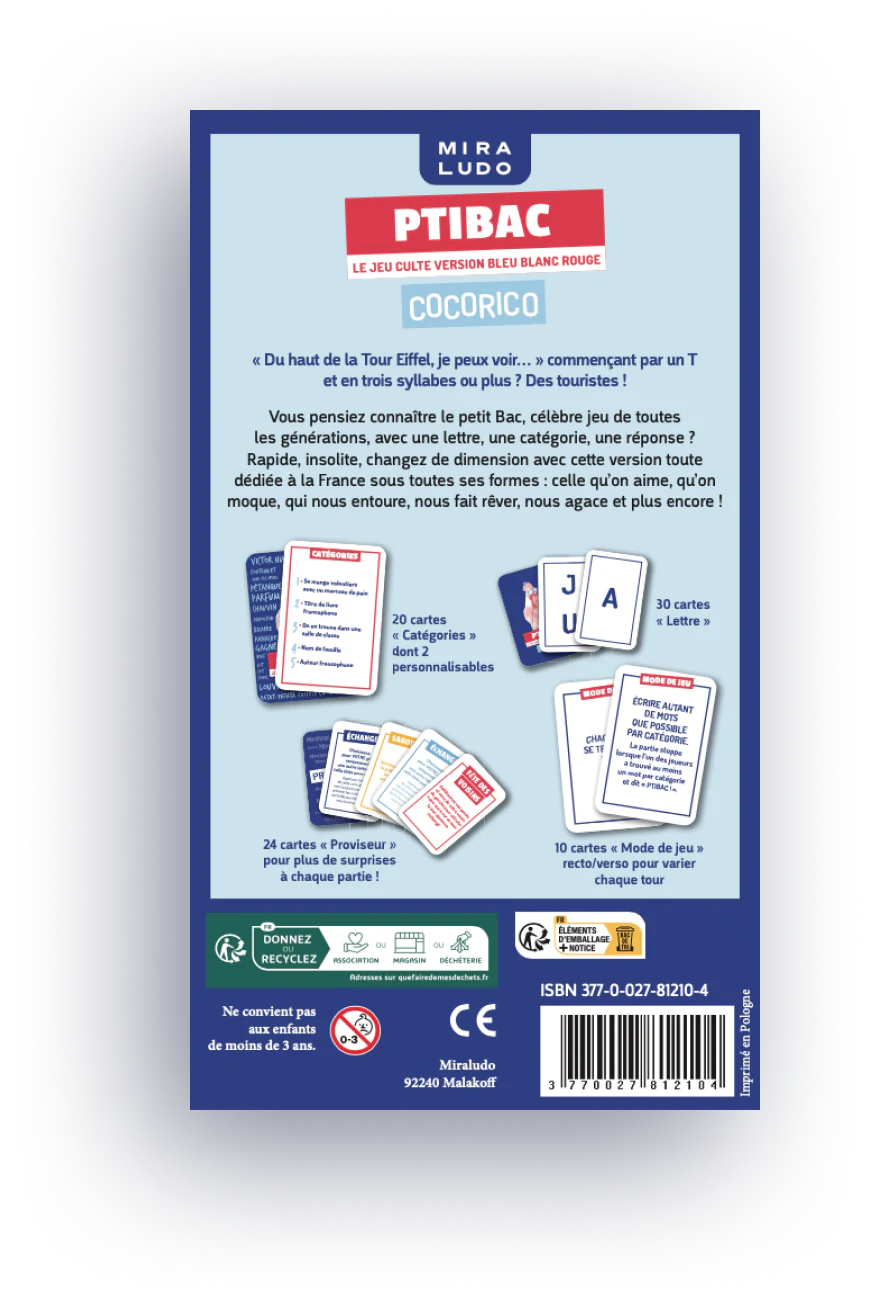 Jeu Ptitbac Cocorico - Miraludo