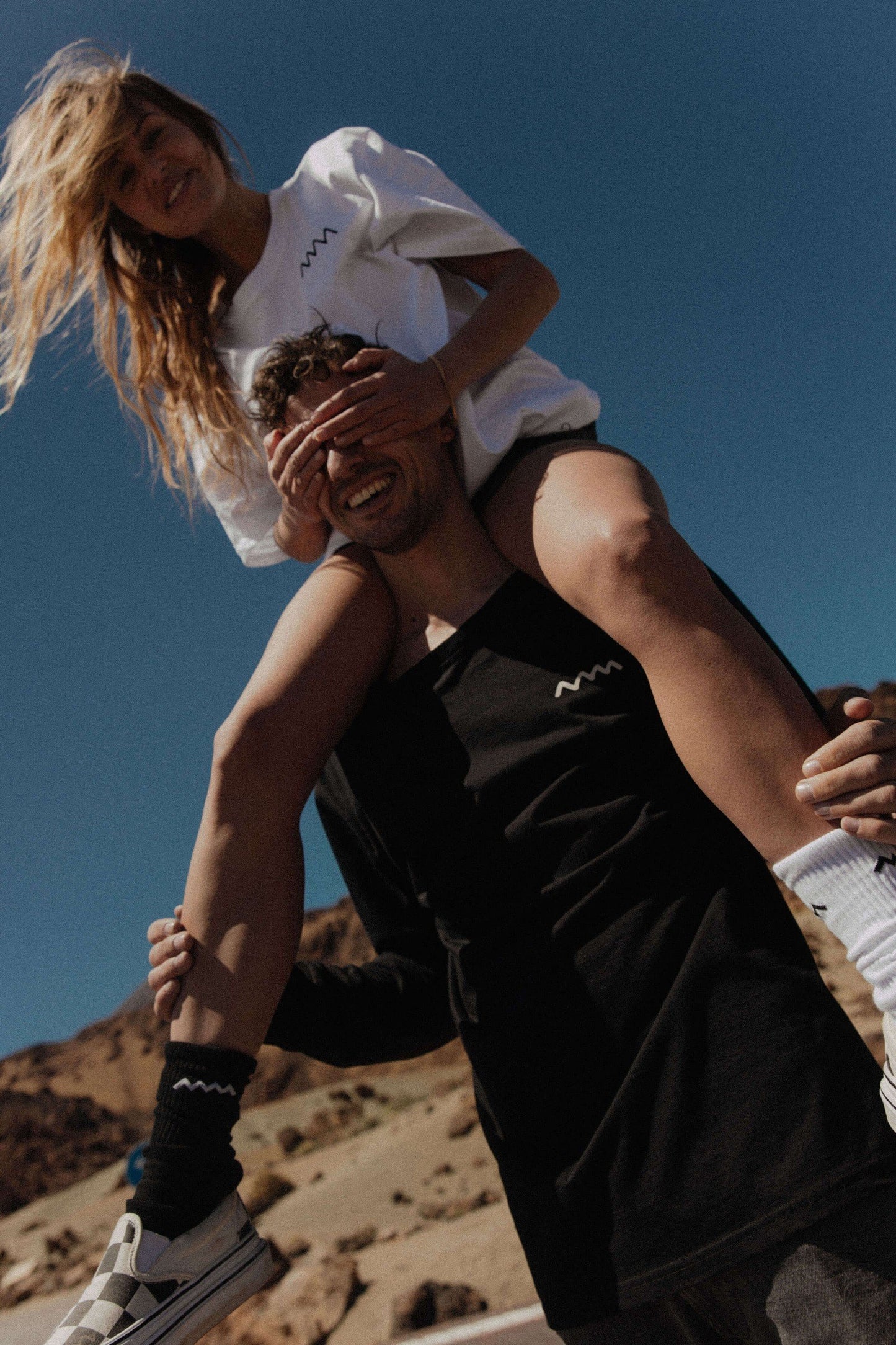 Lot de 2 paires de chaussettes Tandem stripes Black & White - Surf Inc.