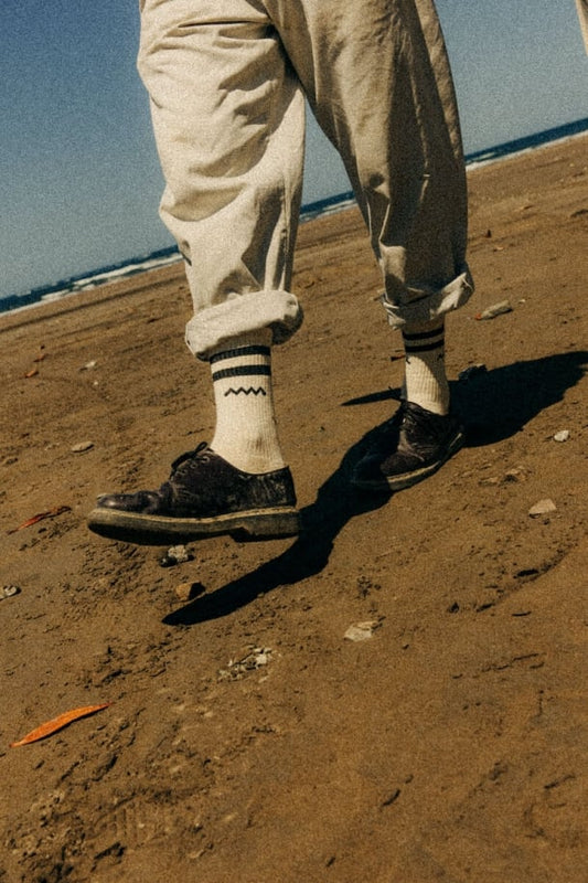 Chaussettes vintage black & white Wave – Surf inc.